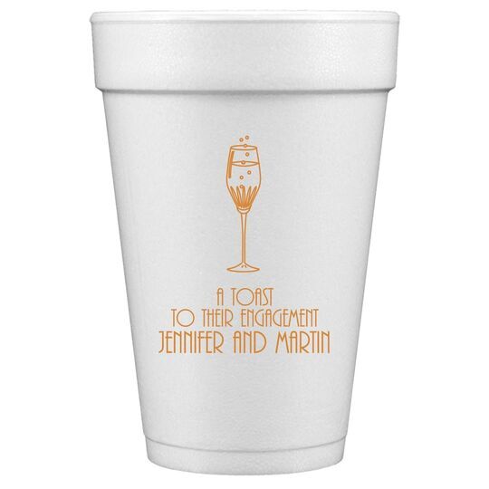 Bubbly Champagne Styrofoam Cups