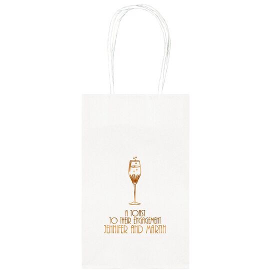 Bubbly Champagne Medium Twisted Handled Bags