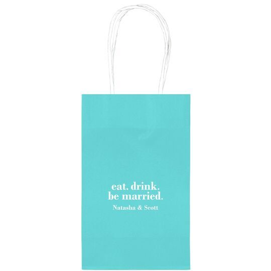 Eat Drink Be Married Medium Twisted Handled Bags