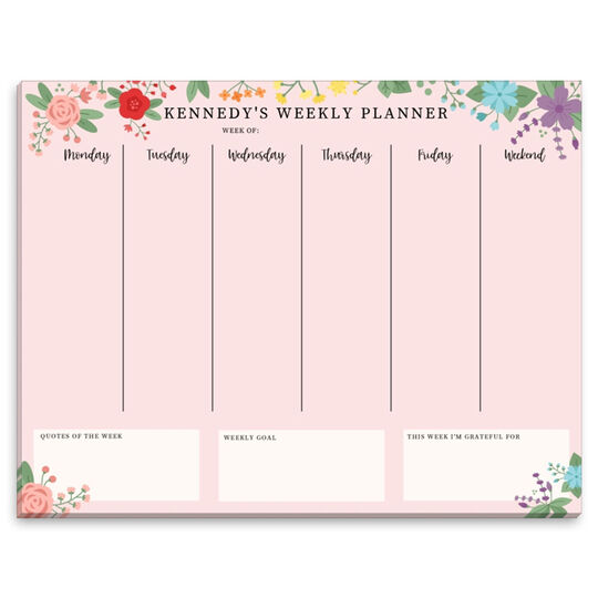 Flirty Floral Weekly Scheduler