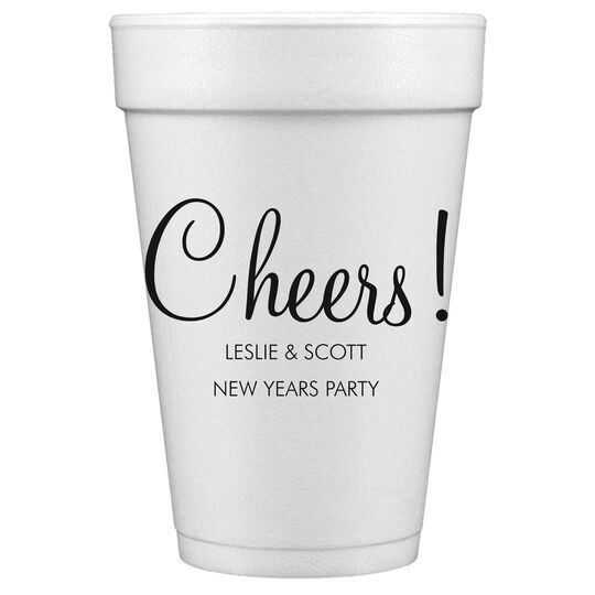 Perfect Cheers Styrofoam Cups