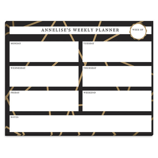Faux Gold Geometric Weekly Scheduler