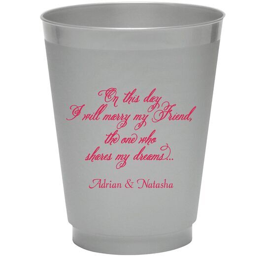 Elegant Marry My Friend Colored Shatterproof Cups