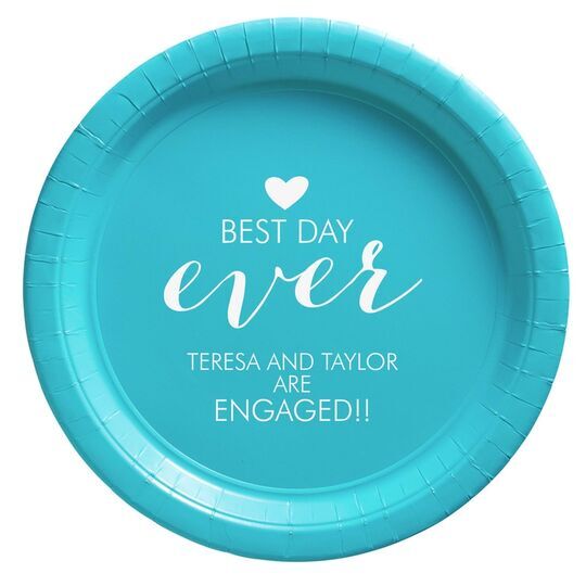 Best Day Ever with Heart Paper Plates