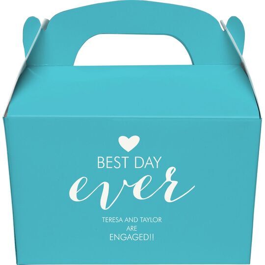 Best Day Ever with Heart Gable Favor Boxes