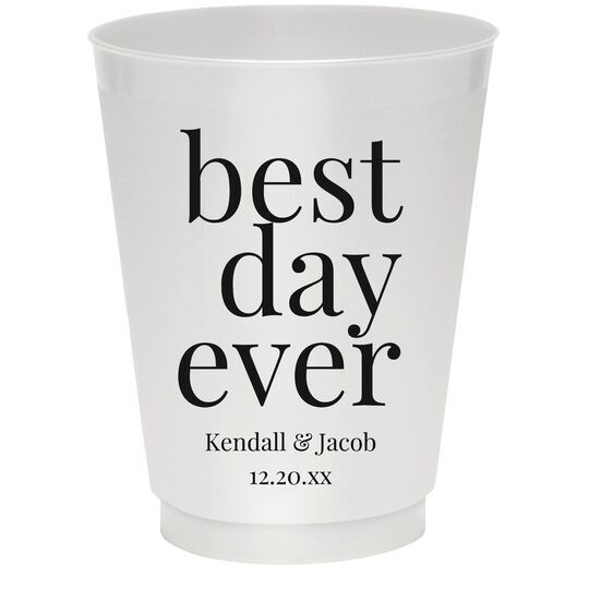 Best Day Ever Big Word Colored Shatterproof Cups