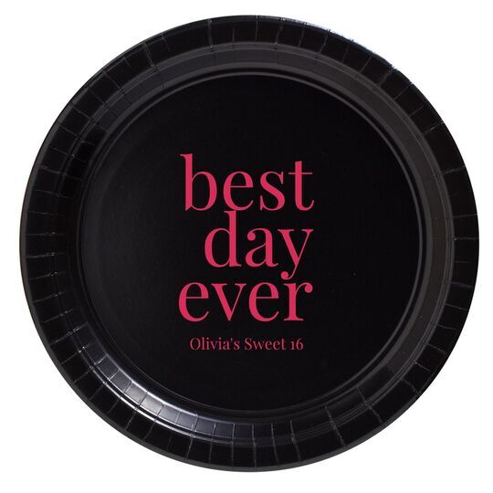 Best Day Ever Big Word Paper Plates