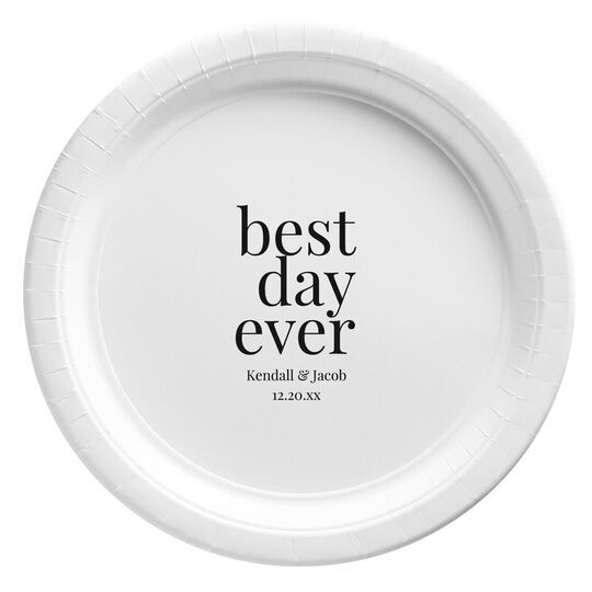 Best Day Ever Big Word Paper Plates