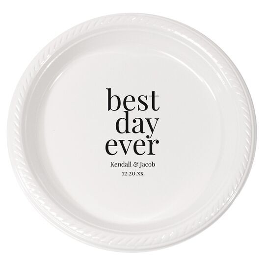 Best Day Ever Big Word Plastic Plates