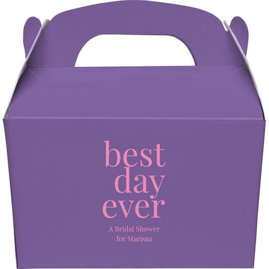 Best Day Ever Big Word Gable Favor Boxes