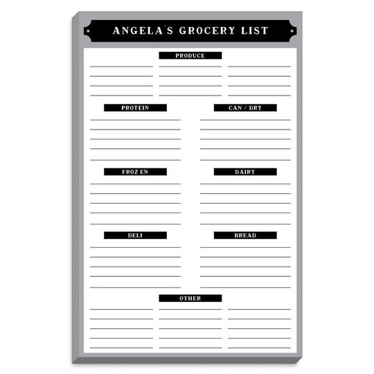 Organized by Department Grocery List Notepads