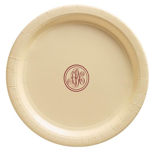 Petite Double Circle Monogram Paper Plates
