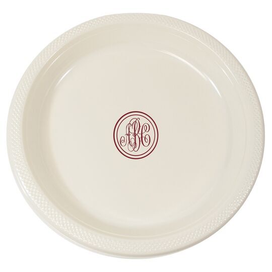 Petite Double Circle Monogram Plastic Plates
