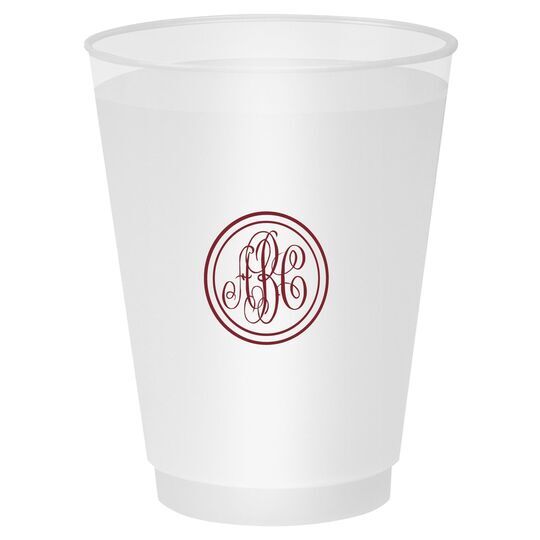 Petite Double Circle Monogram Shatterproof Cups
