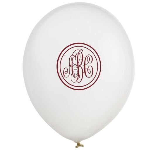 Petite Double Circle Monogram Latex Balloons