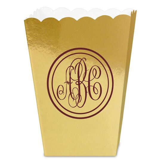 Petite Double Circle Monogram Mini Popcorn Boxes