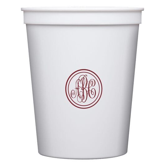 Petite Double Circle Monogram Stadium Cups