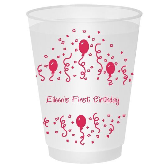 Balloons and Streamers Shatterproof Cups