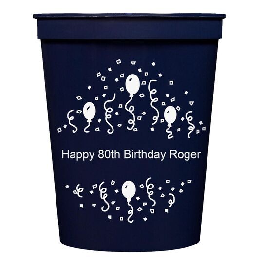 Balloons and Streamers Stadium Cups