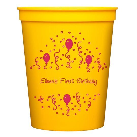 Balloons and Streamers Stadium Cups