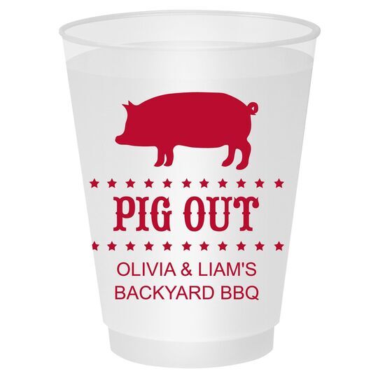 BBQ Pig Shatterproof Cups
