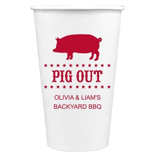 BBQ Pig Paper Coffee Cups