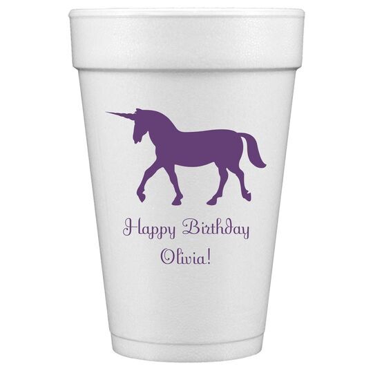 Magical Unicorn Styrofoam Cups