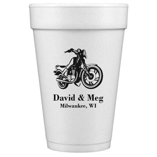 Motorcycle Styrofoam Cups