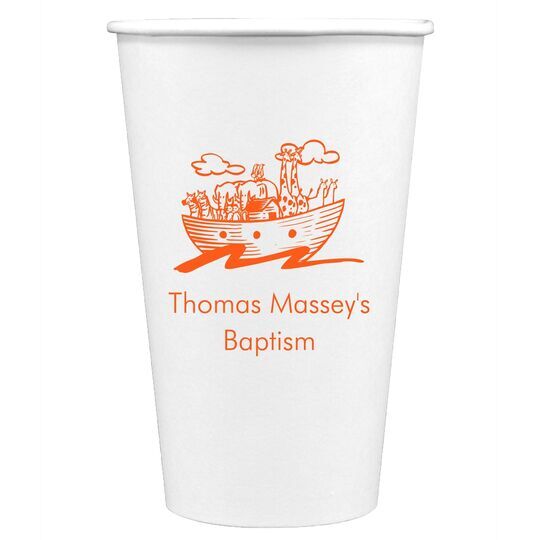 Noah's Ark with Animals Paper Coffee Cups
