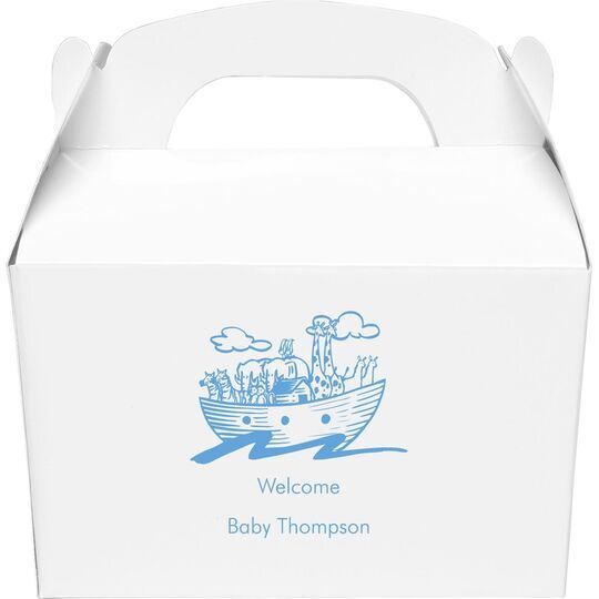 Noah's Ark with Animals Gable Favor Boxes