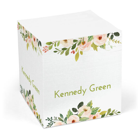 Pastel Roses Sticky Memo Cube