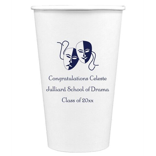 Tragedy and Comedy Masks Paper Coffee Cups