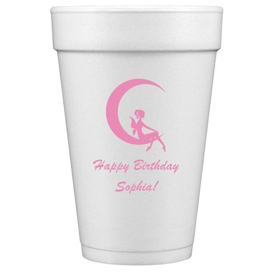 Fairy on the Moon Styrofoam Cups