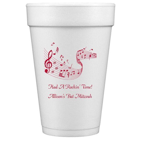 Musical Staff Styrofoam Cups