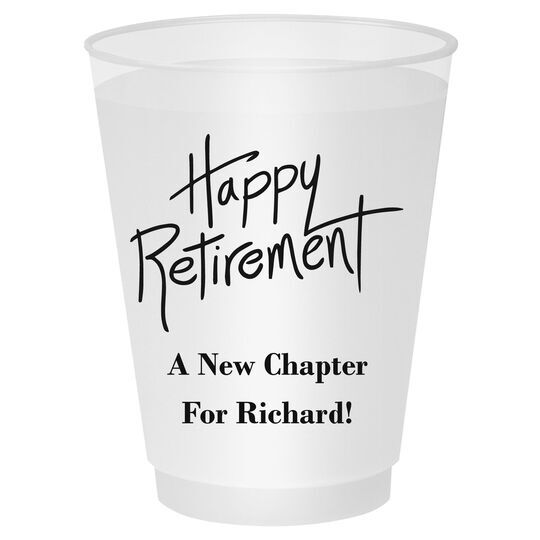 Fun Happy Retirement Clear Plastic Cups