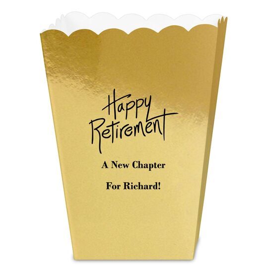 Fun Happy Retirement Mini Popcorn Boxes