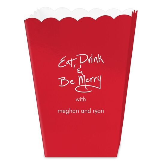 Fun Eat Drink & Be Merry Mini Popcorn Boxes