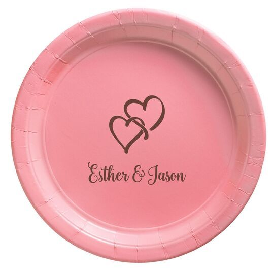 Interlocking Double Hearts Paper Plates