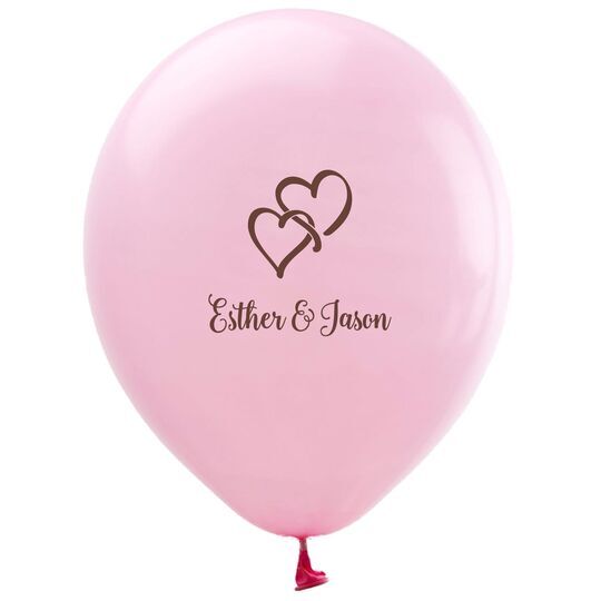 Interlocking Double Hearts Latex Balloons