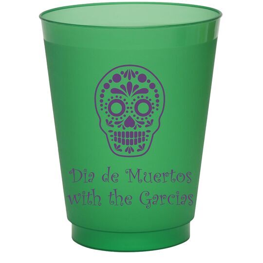 Sugar Skull Colored Shatterproof Cups
