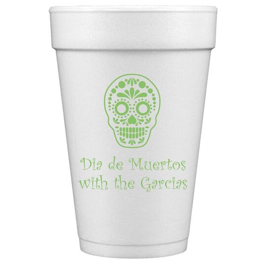 Sugar Skull Styrofoam Cups