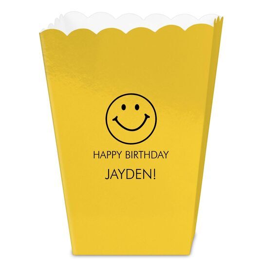 Smiley Face Mini Popcorn Boxes
