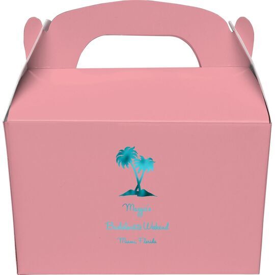 Palm Trees Gable Favor Boxes