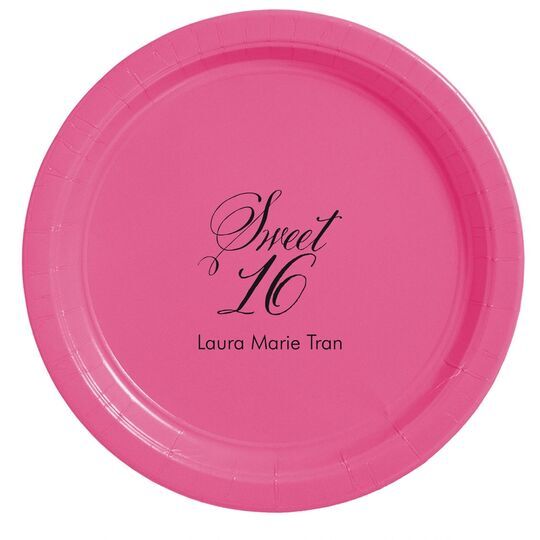 Elegant Sweet Sixteen Paper Plates