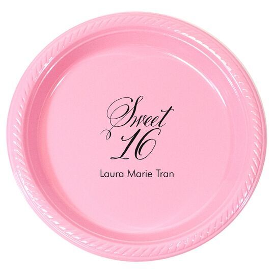 Elegant Sweet Sixteen Plastic Plates