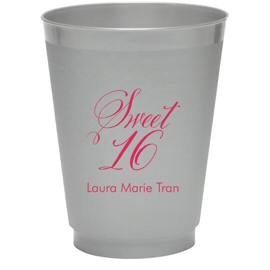 Elegant Sweet Sixteen Colored Shatterproof Cups