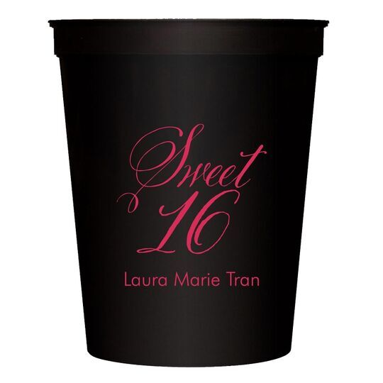 Elegant Sweet Sixteen Stadium Cups