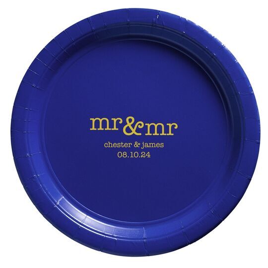 Happy Mr & Mr Paper Plates