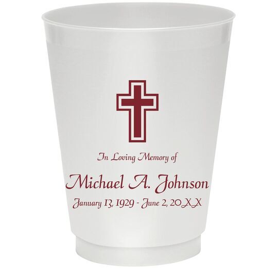 Memorial Cross Colored Shatterproof Cups