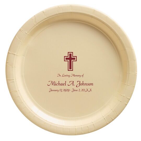 Memorial Cross Paper Plates